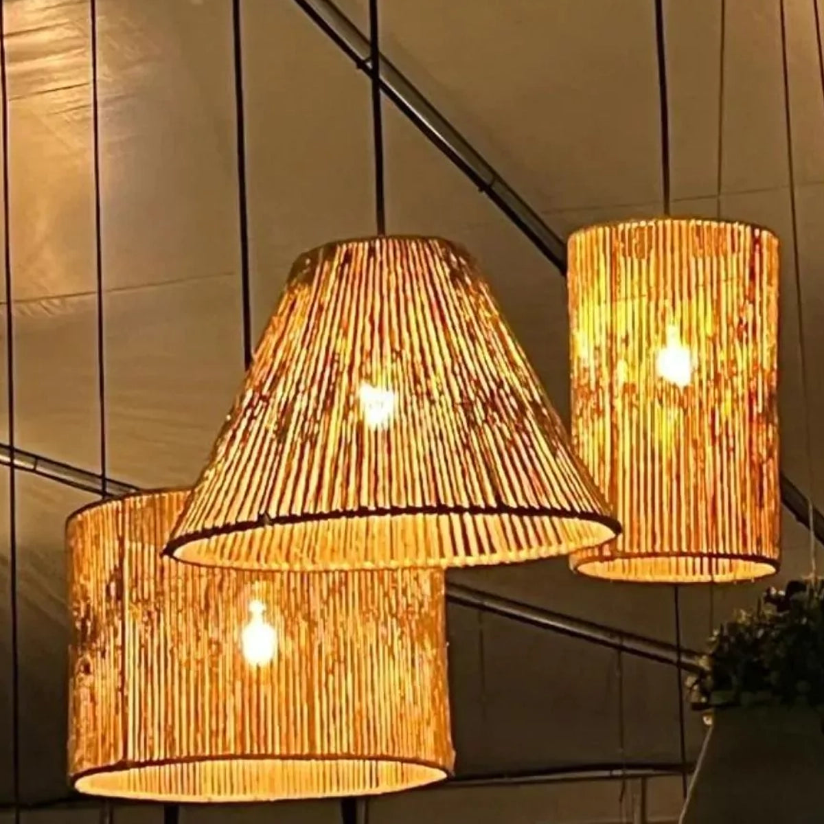 Kit 3 Luminária Pendente de Palha Mayu