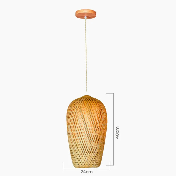 Kit 4 Luminárias Pendente de Bambu Trama