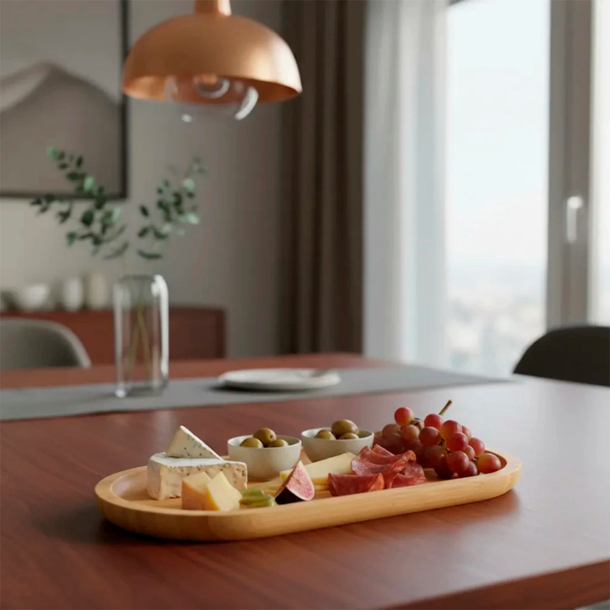 Kit Bandejas de Bambu Oval Essenza Natural