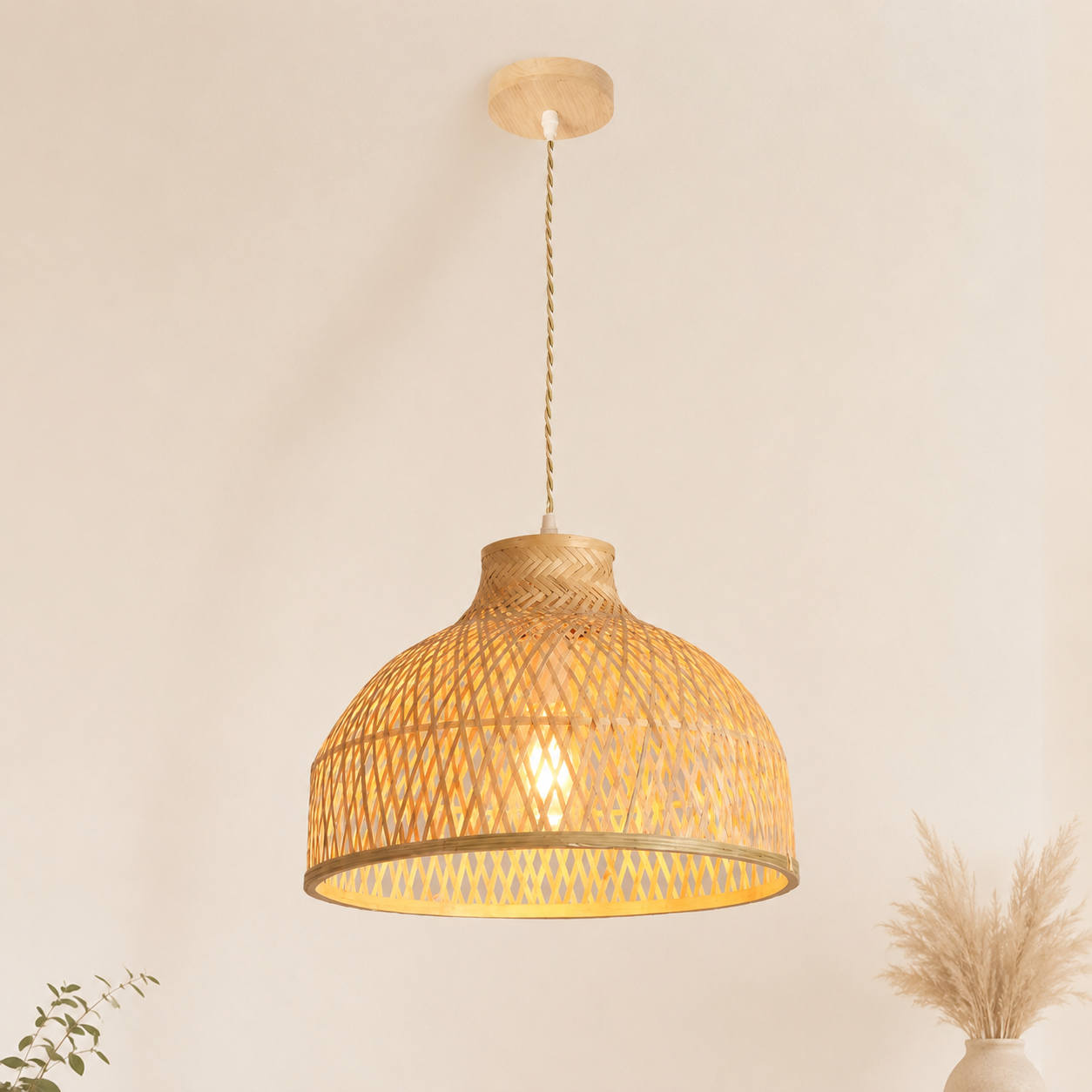 Luminária Pendente de Bambu Kora