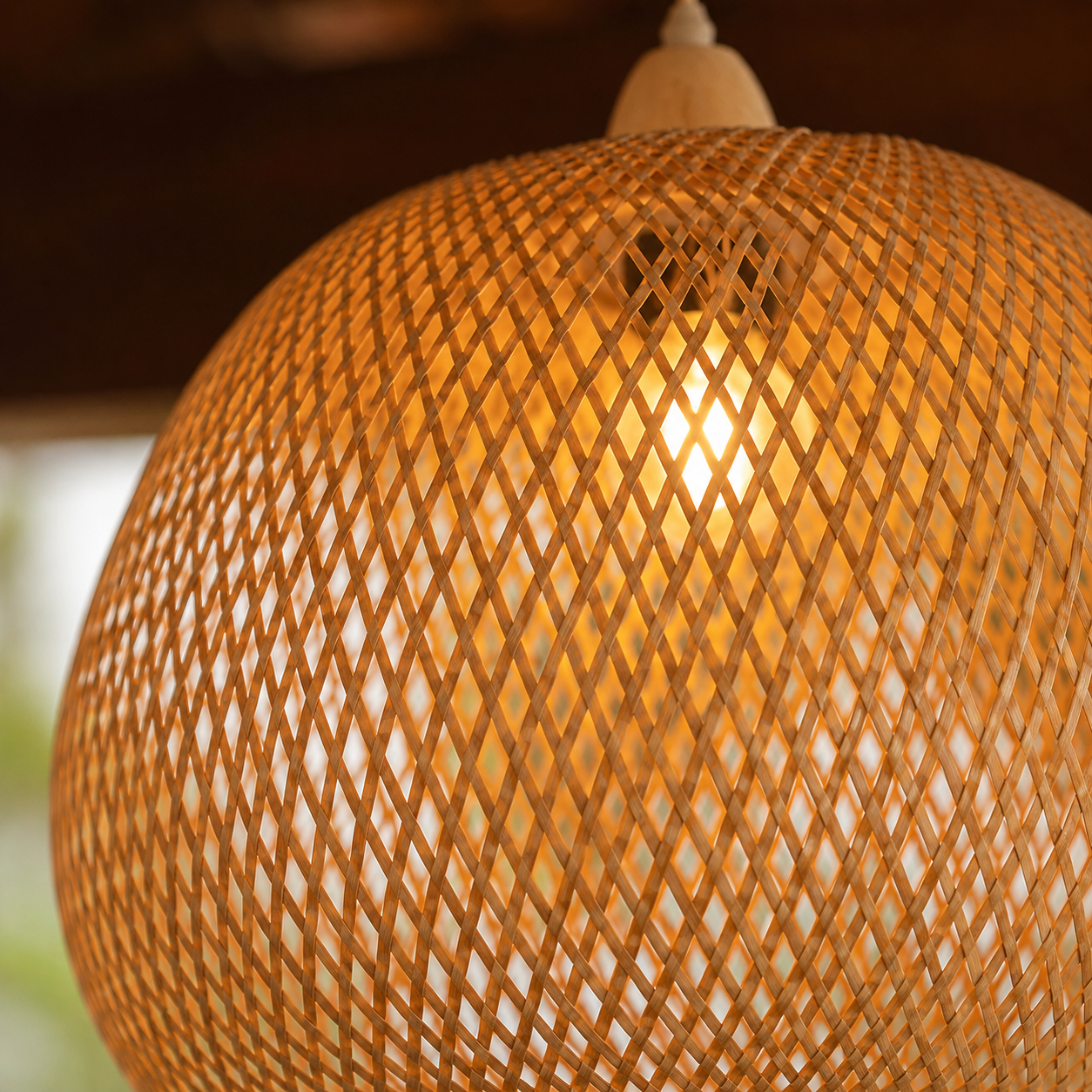 Luminária Pendente de Bambu Raya
