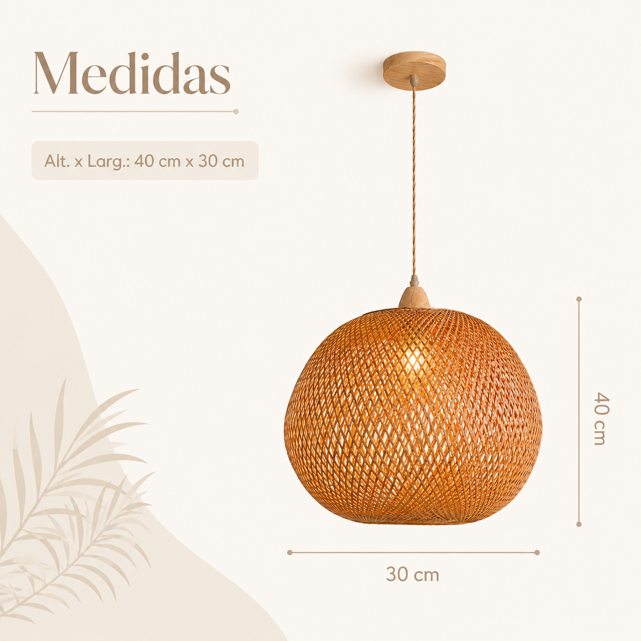 Luminária Pendente de Bambu Raya