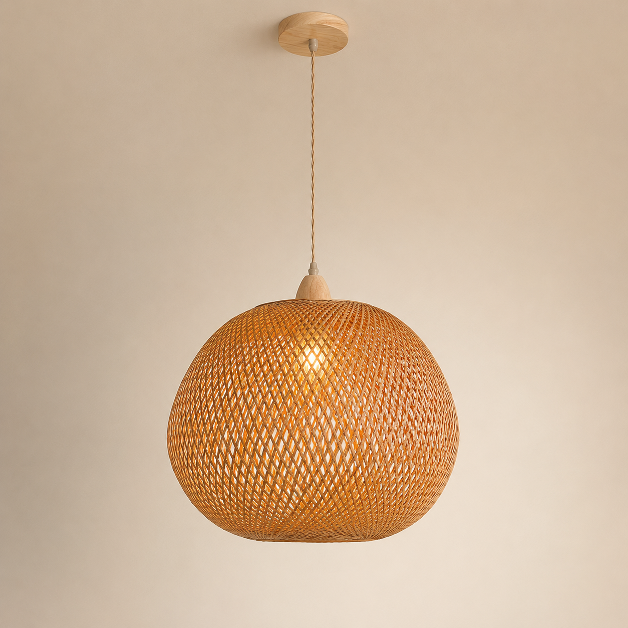 Luminária Pendente de Bambu Raya