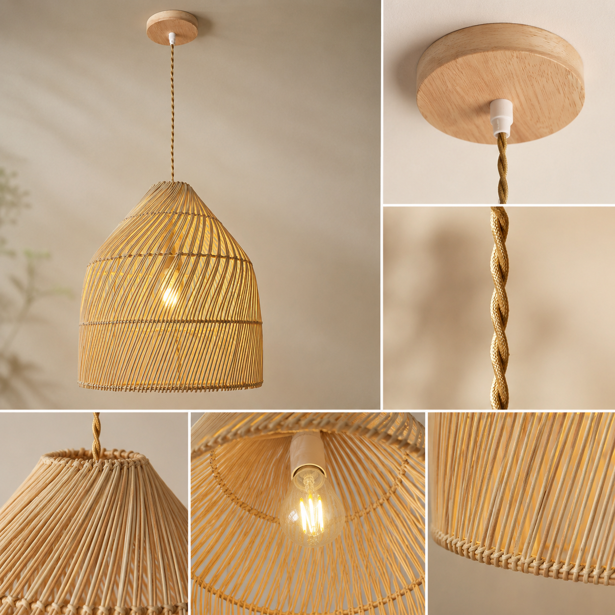 Luminária Pendente de Bambu Surya