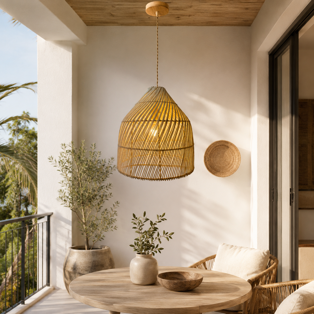 Luminária Pendente de Bambu Surya