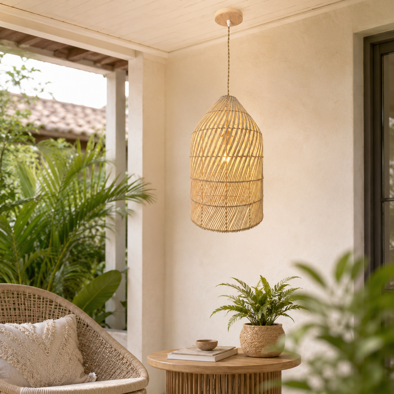 Luminária Pendente de Bambu Surya