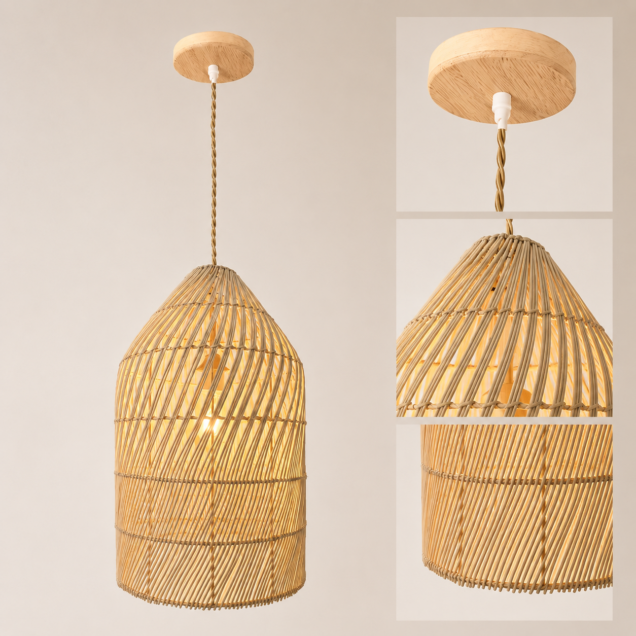 Luminária Pendente de Bambu Surya