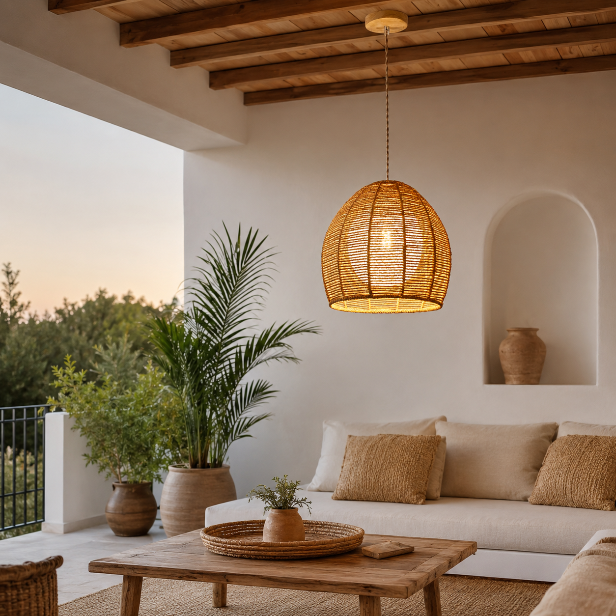 Luminária Pendente de Bambu Yuma