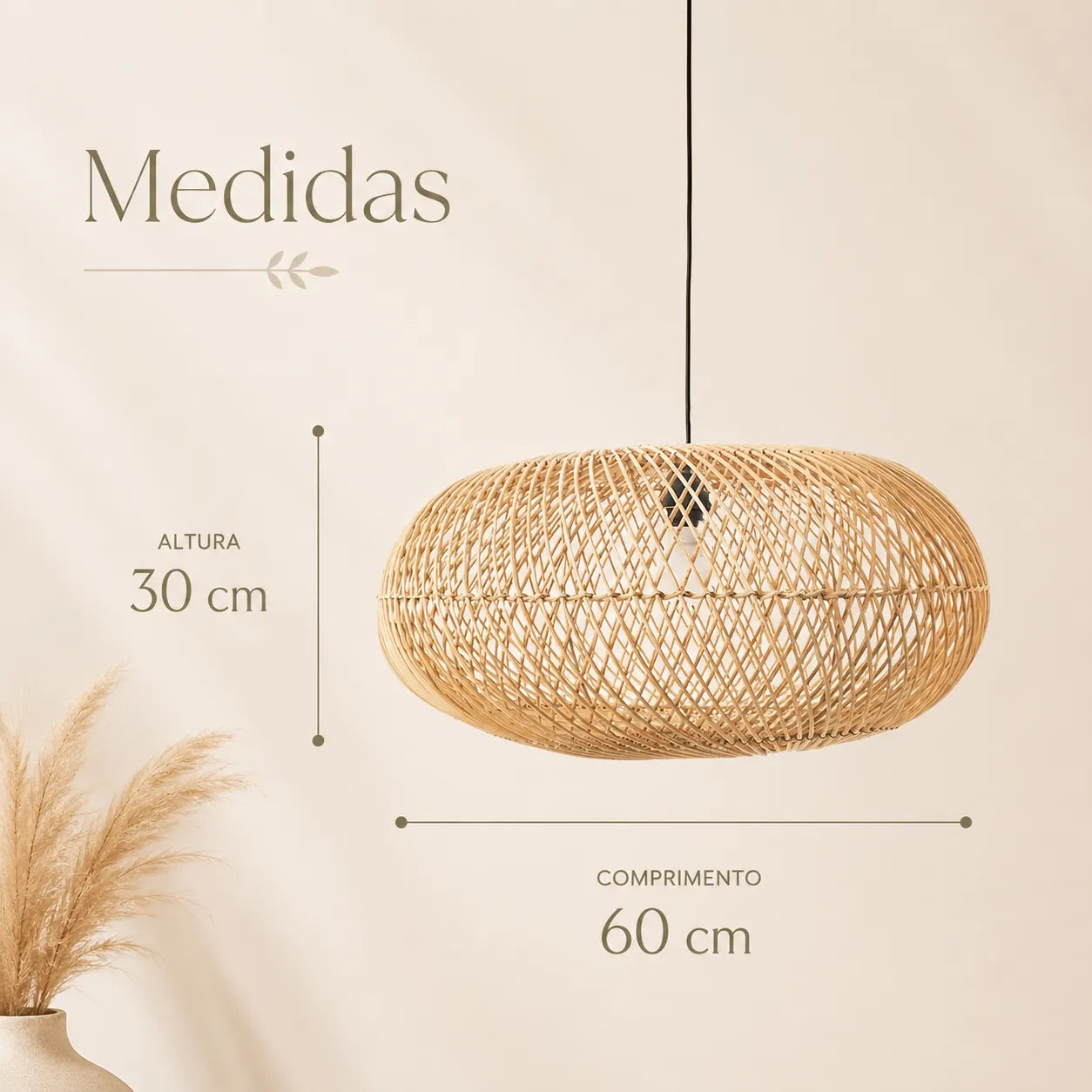 Kit 2 Luminárias Pendente em Rattan Bali