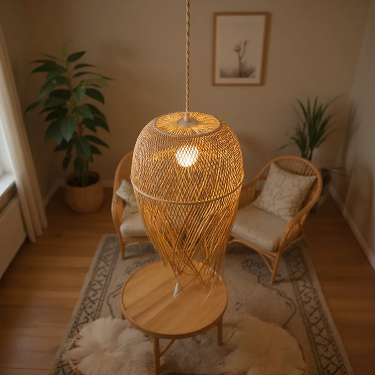 Luminária Pendente de Bambu Ayun