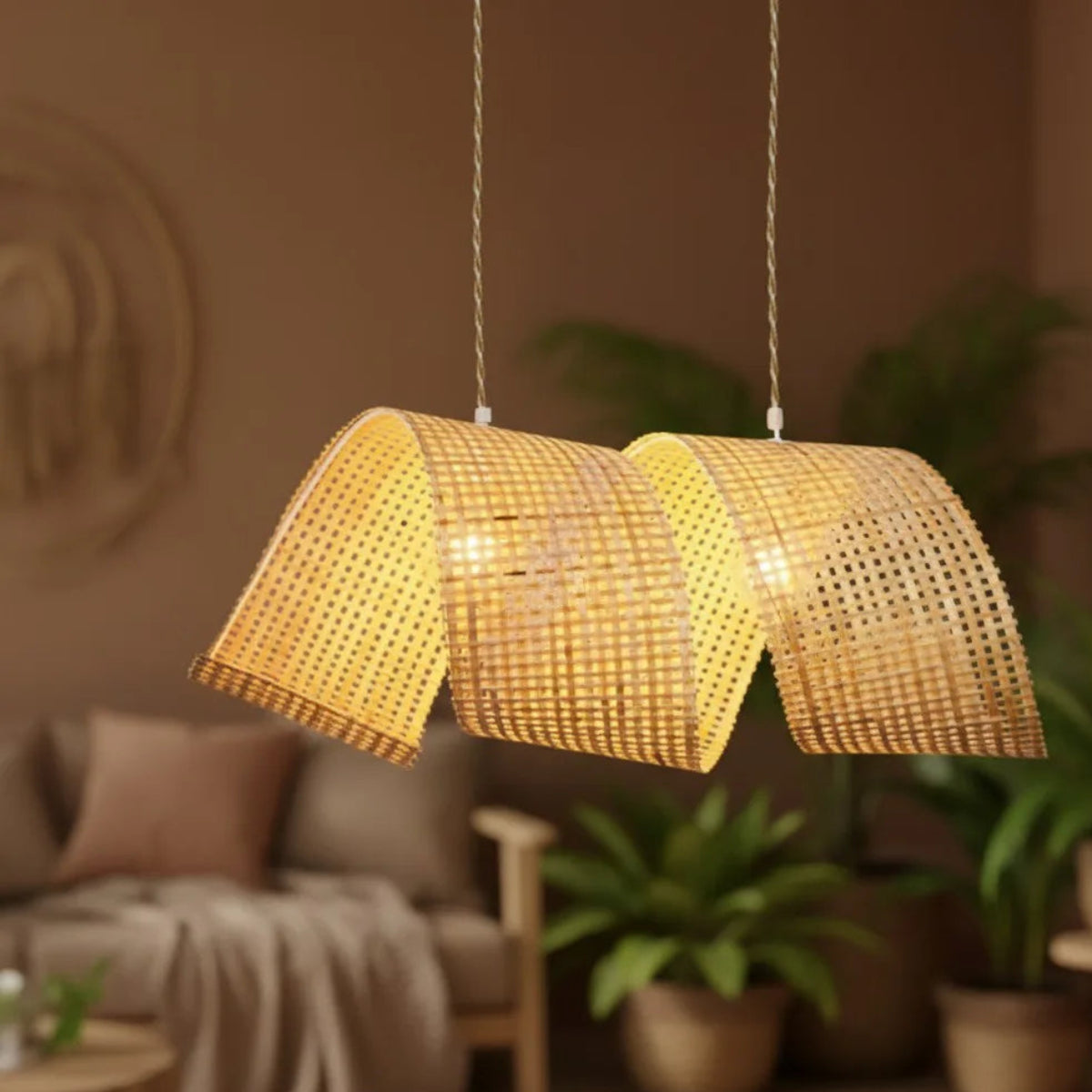 Luminária Pendente de Bambu Duna