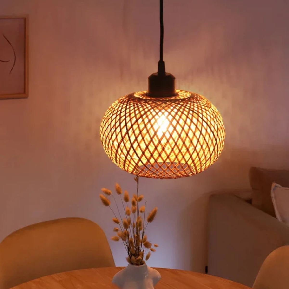 Luminária Pendente de Bambu Luma