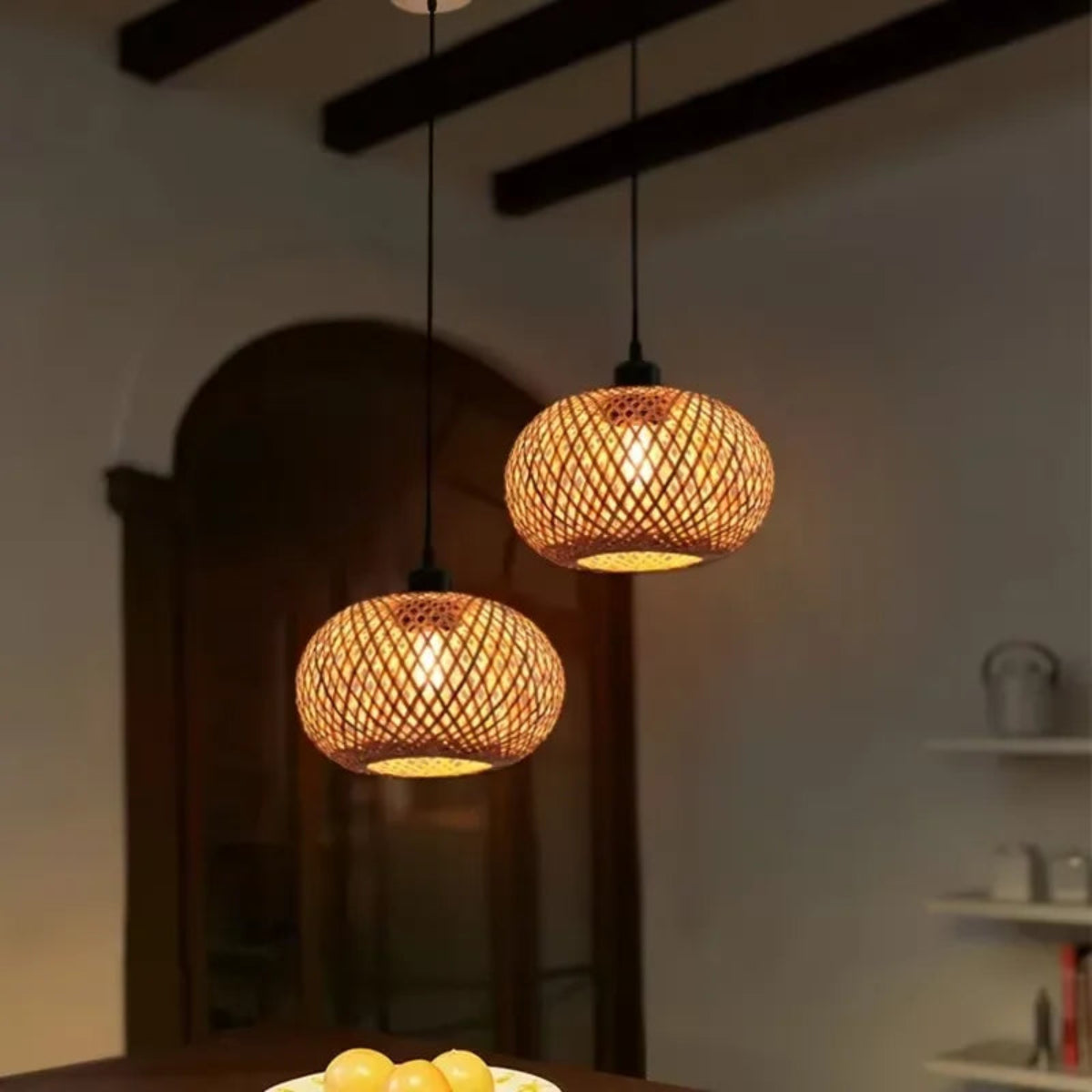 Luminária Pendente de Bambu Luma