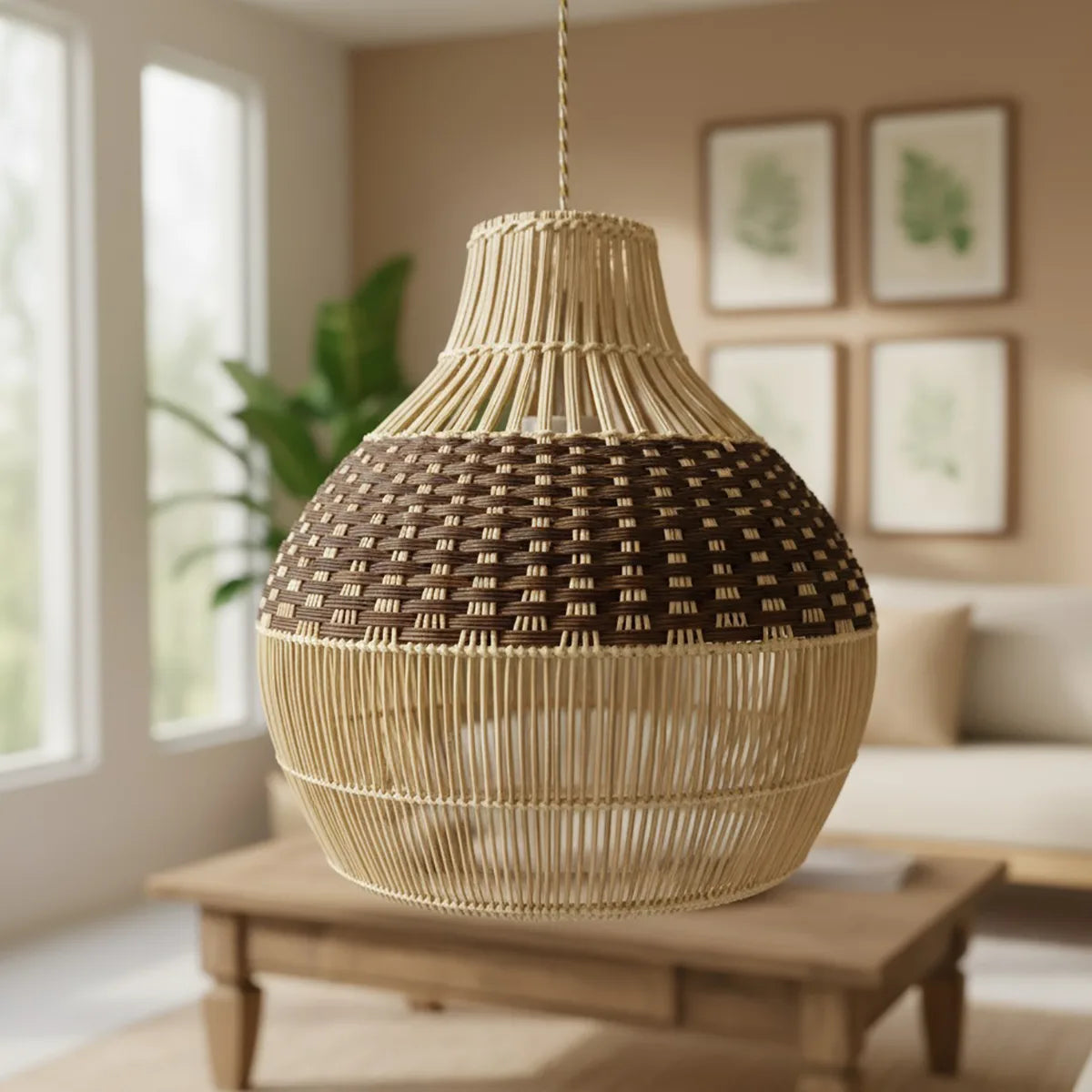Luminaria Pendente de Bambu Malik