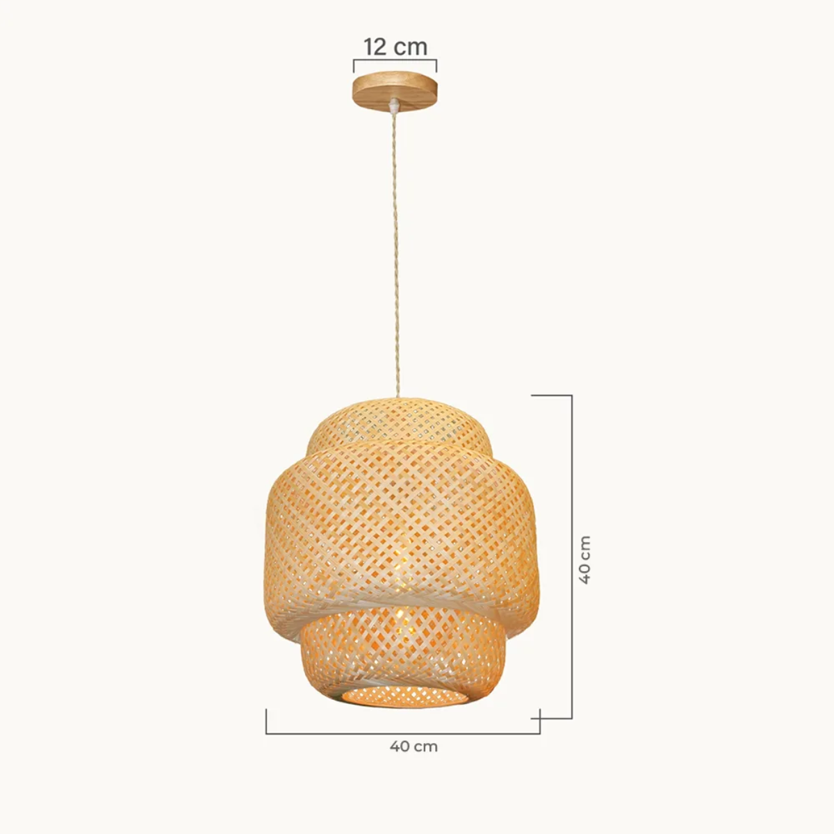 Luminária Pendente de Bambu Nest 40cm