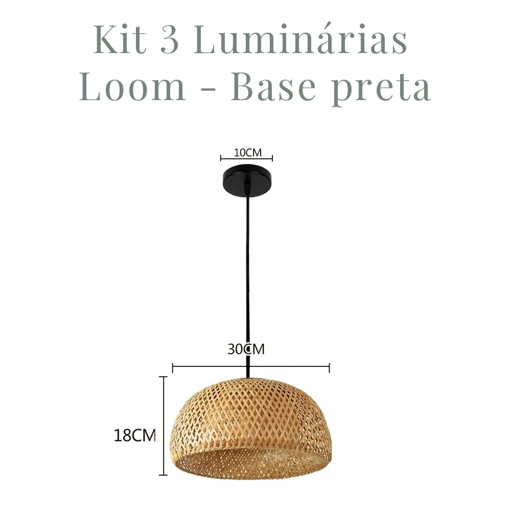 Luminária Pendente de Bambu Rattan Loom