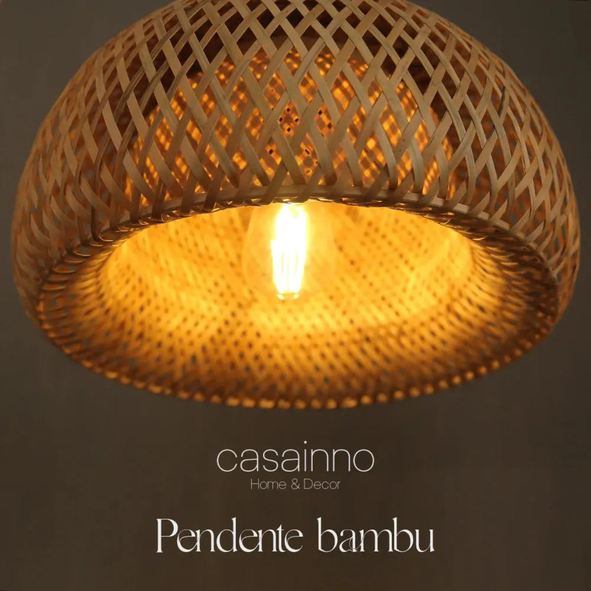 Luminária Pendente de Bambu Rattan Loom