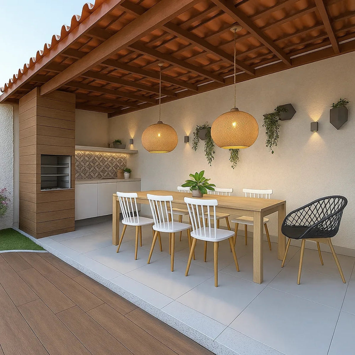 Luminária Pendente de Bambu Raya