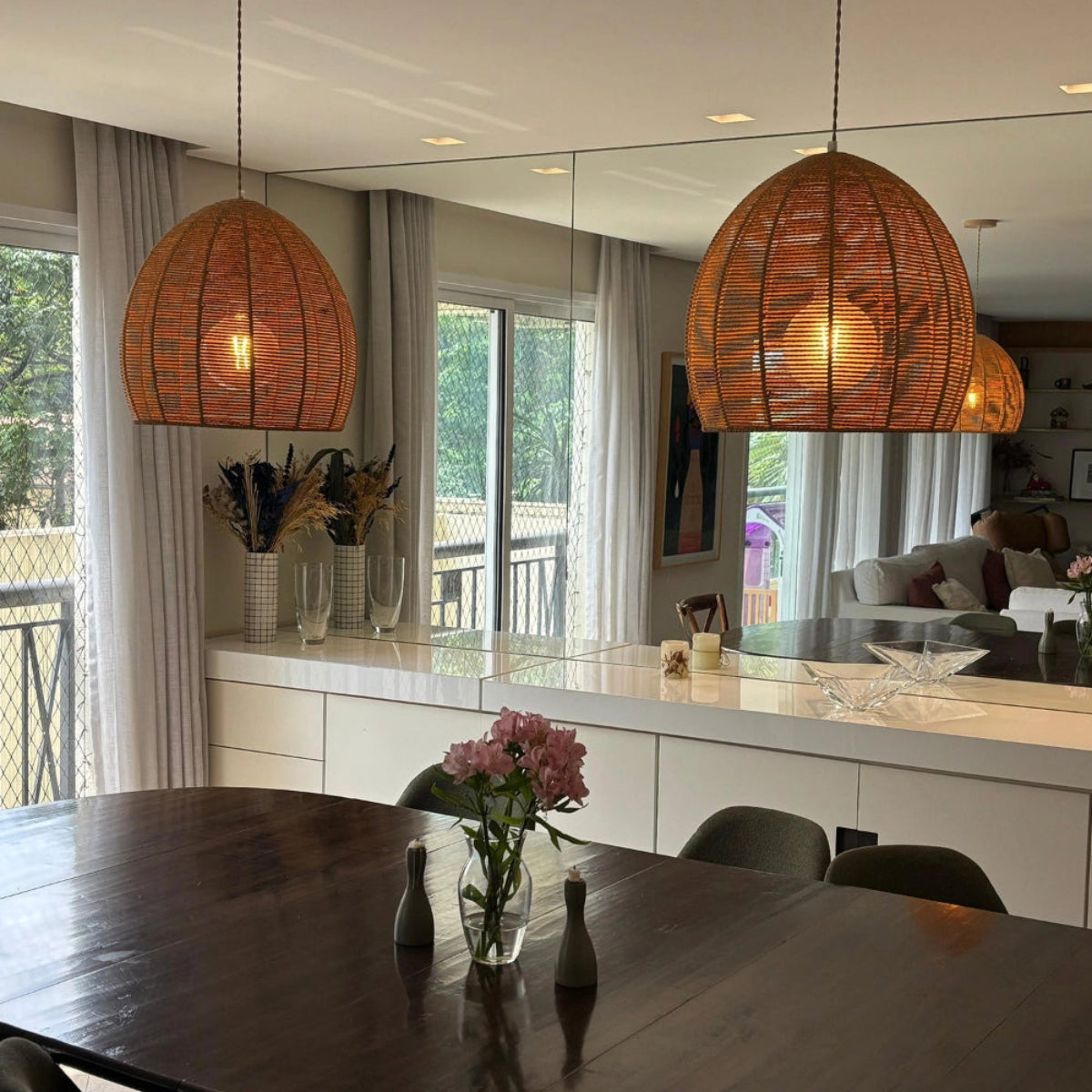 Luminária Pendente de Bambu Yuma