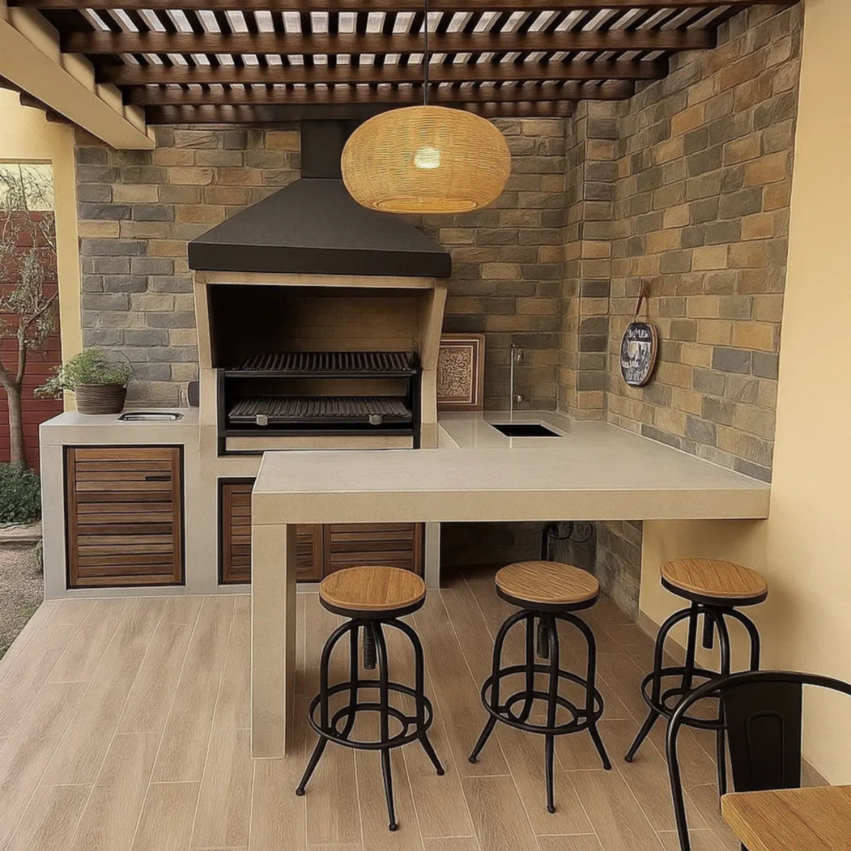 Luminária Pendente de Palha Aruana