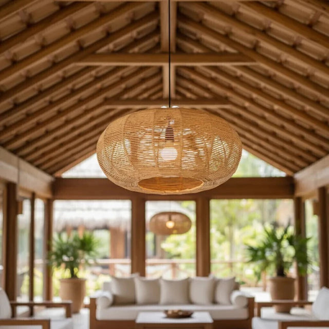 Luminária Pendente de Palha Aruana