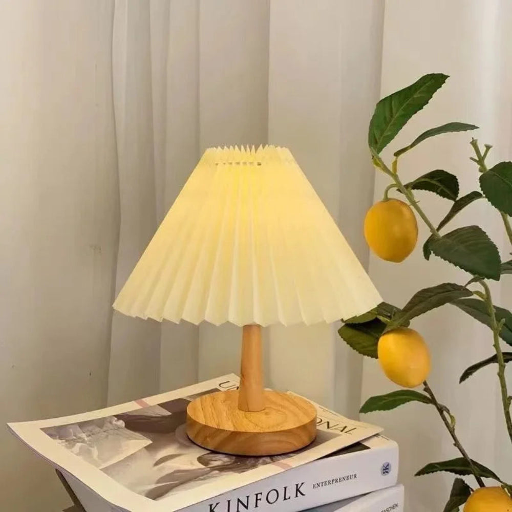 Luminária de mesa Nórdico Plissado Luz da Noite