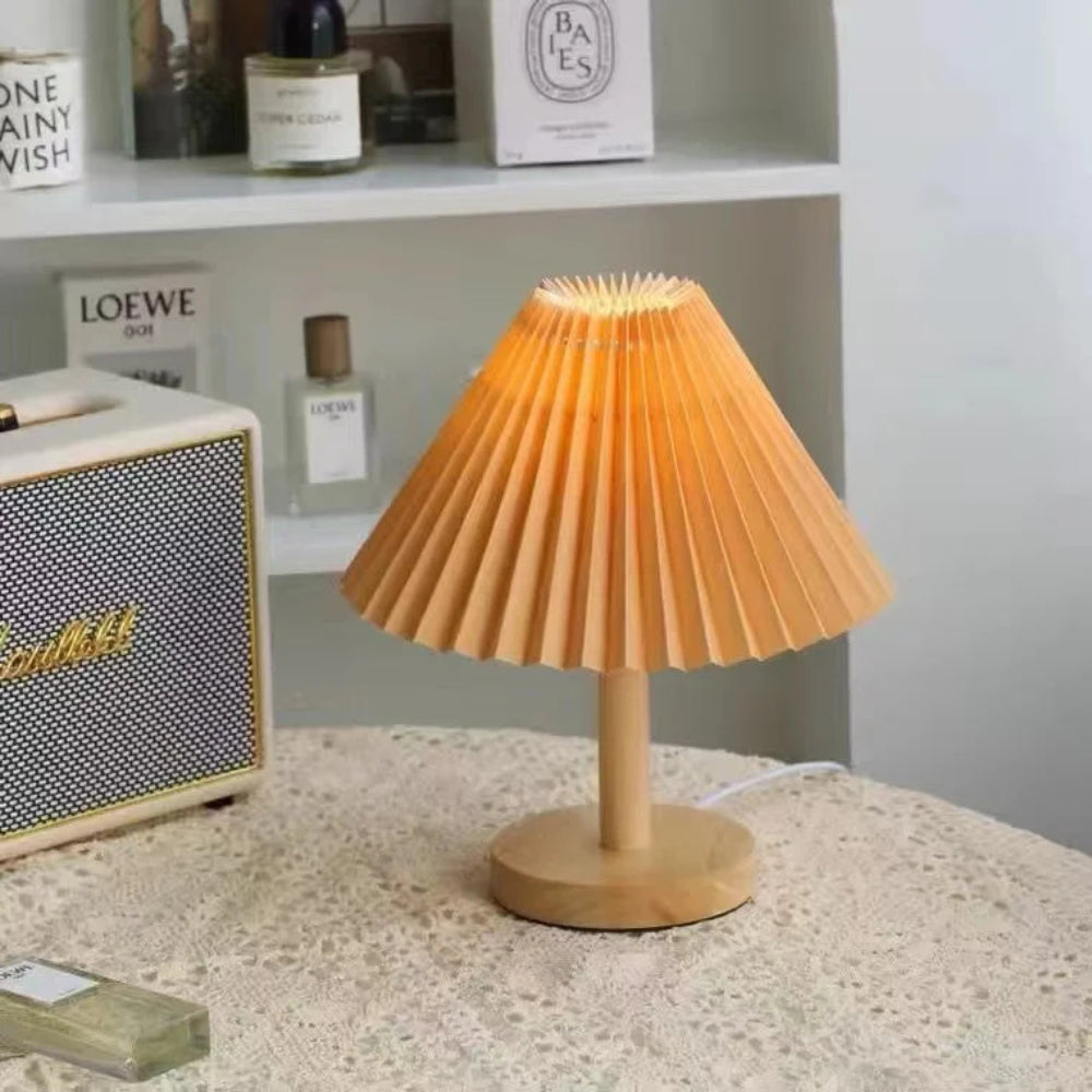 Luminária de mesa Nórdico Plissado Luz da Noite
