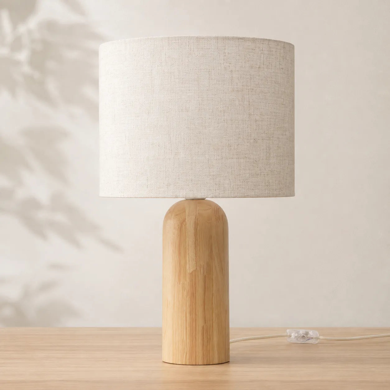 Luminária de Mesa em Linho e Madeira Linen