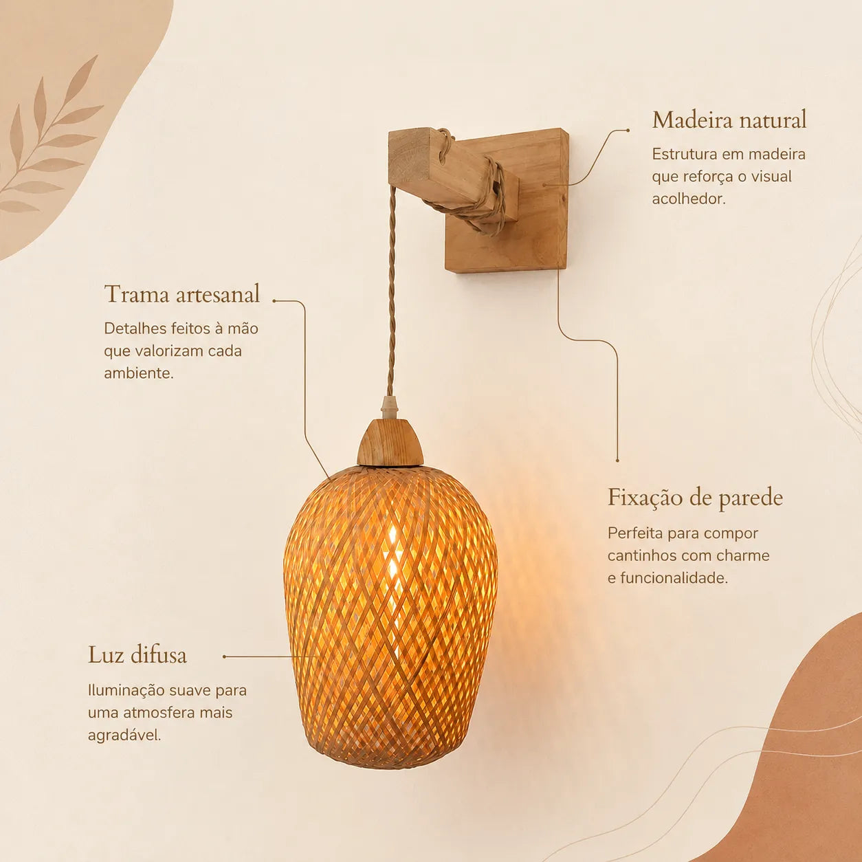Luminária de Parede Bambu Sumba