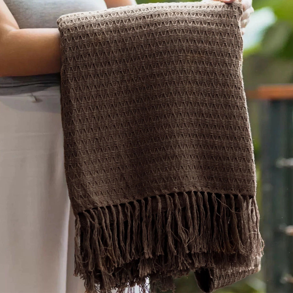 Manta para Sofá Artesanal Algodão Serena