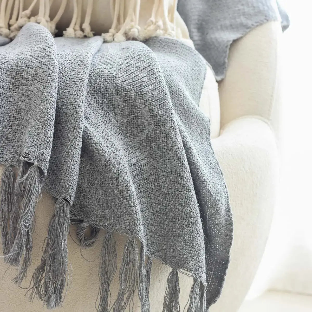 Manta para Sofá Artesanal Algodão Duna