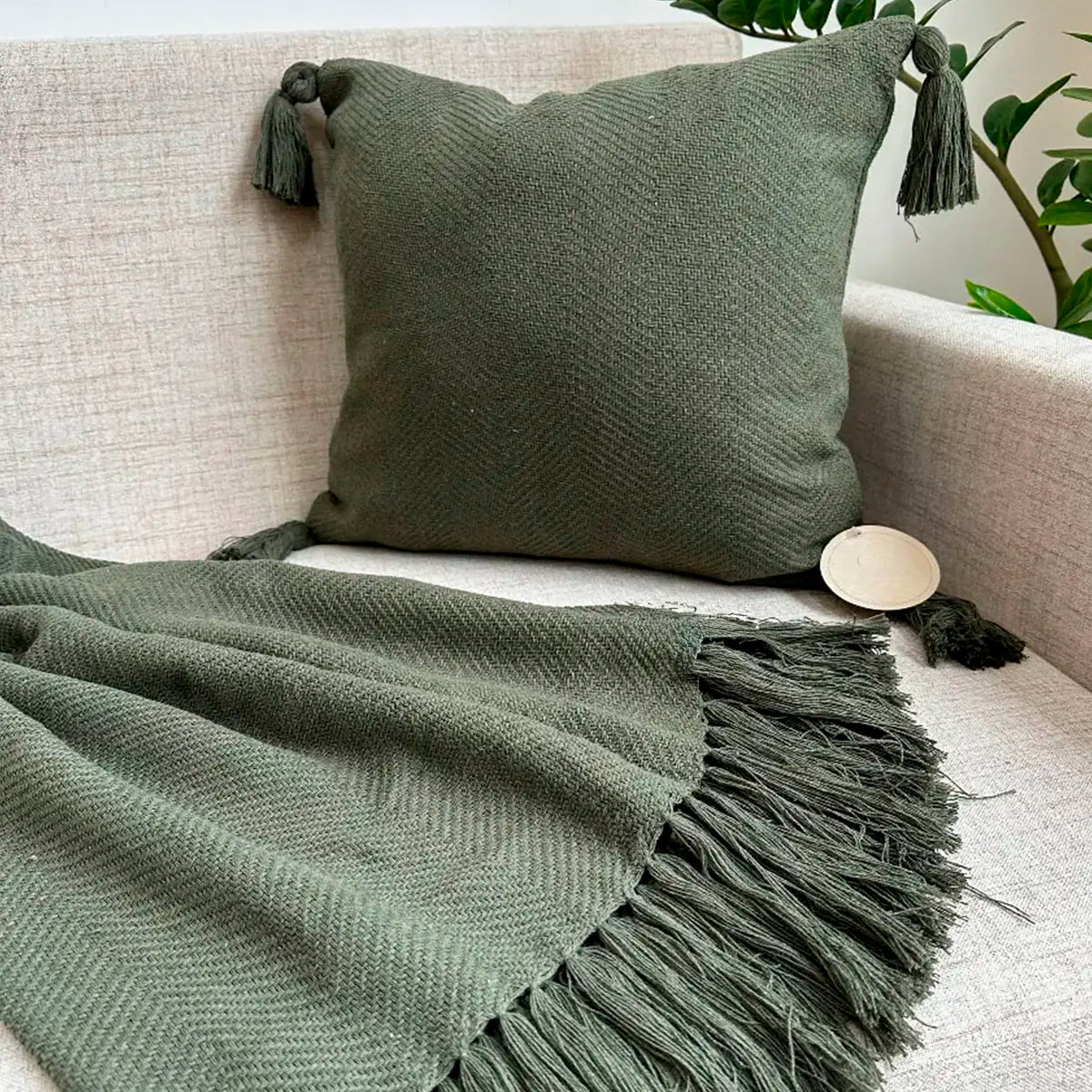 Manta para Sofá Artesanal Algodão Duna