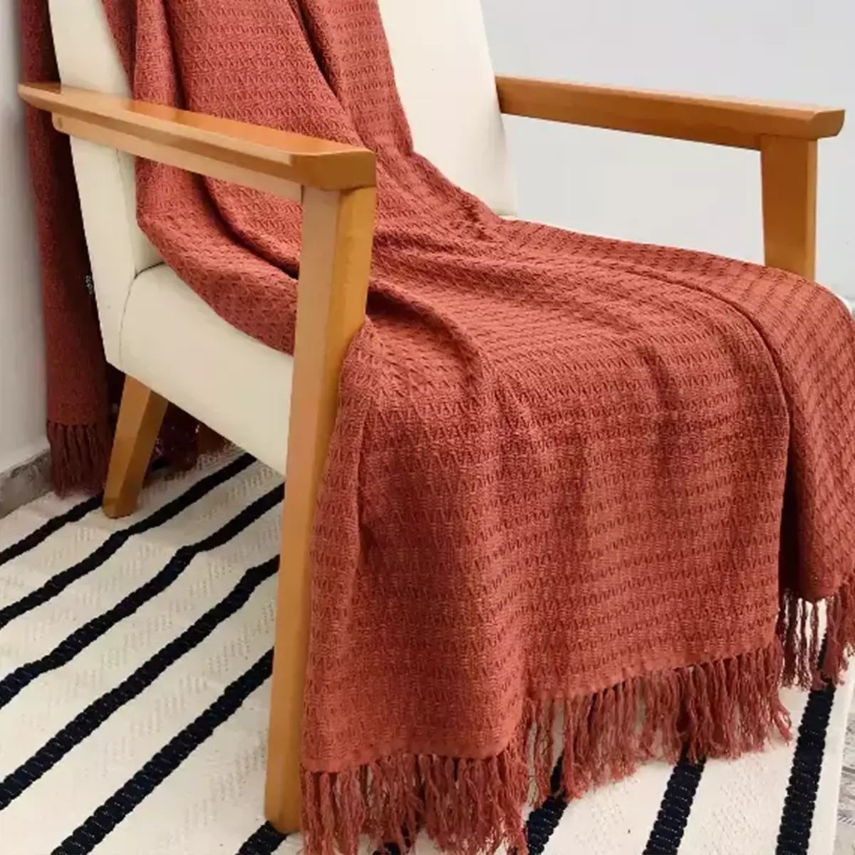 Manta para Sofá Artesanal Algodão Serena