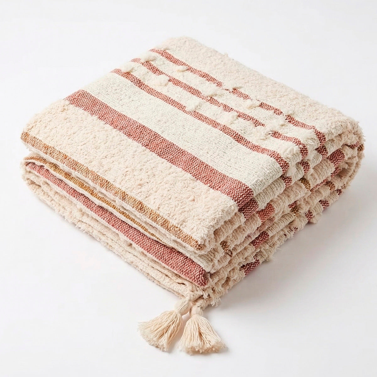 Manta para Sofá Decorativa Boho Bordada Aurora