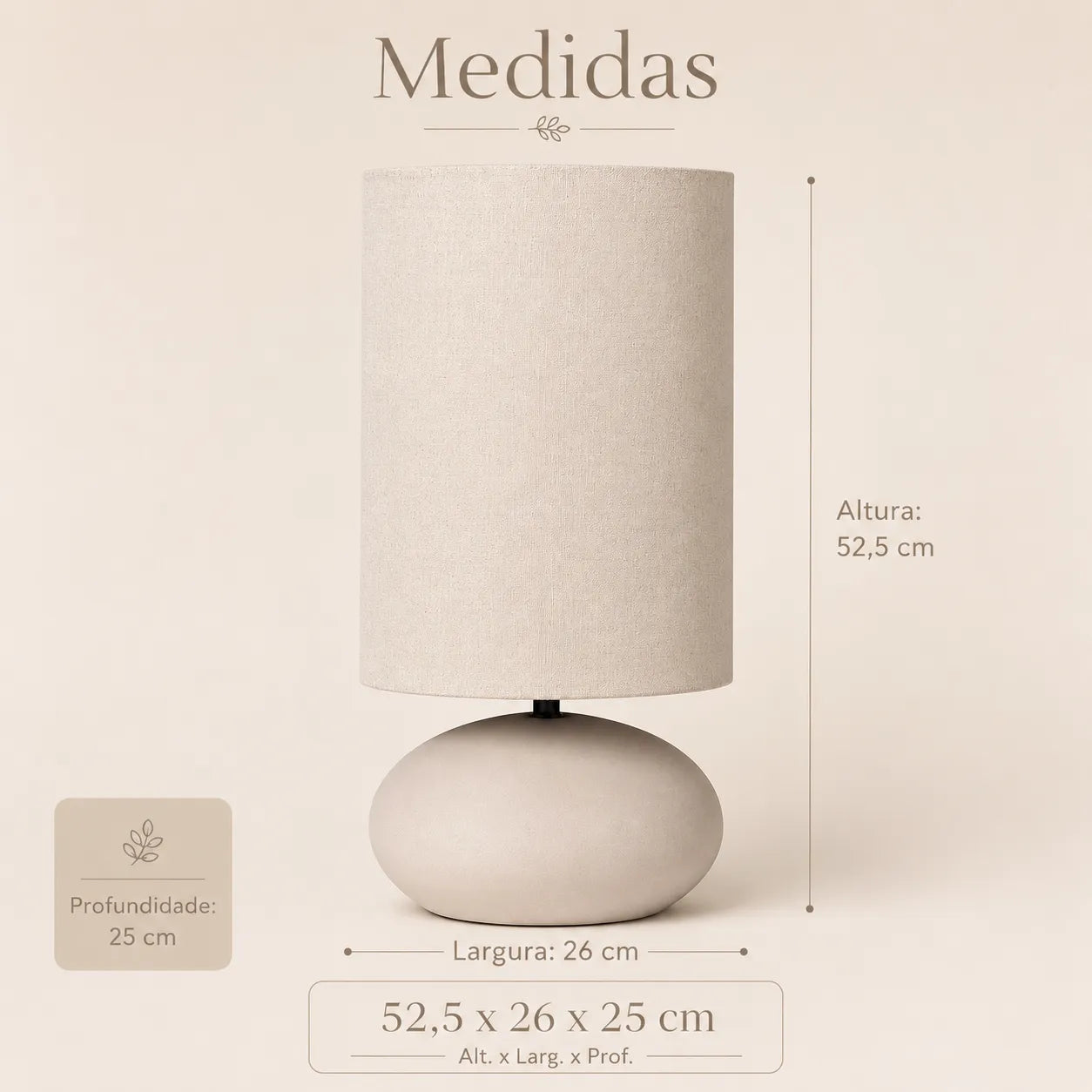 Luminária de Mesa em Linho Alba