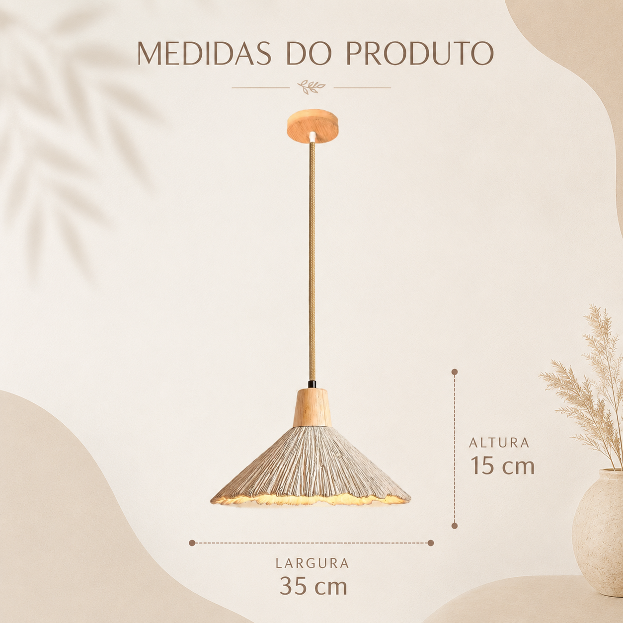 Luminária Pendente de Concreto Taen