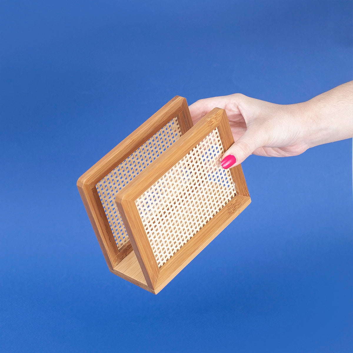 Porta Guardanapo de Bambu com Palhinha Indiana Essenza Natural