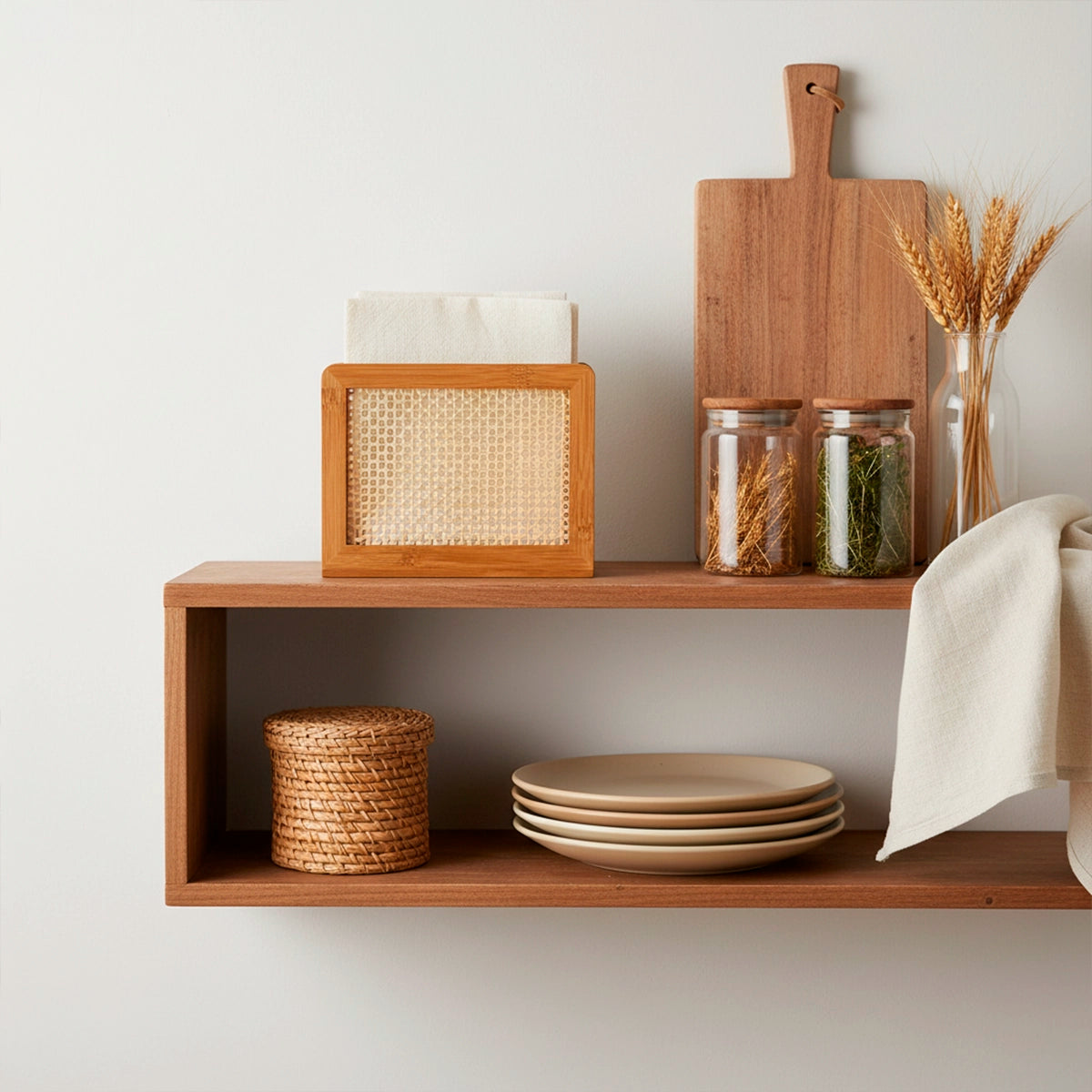 Porta Guardanapo de Bambu com Palhinha Indiana Essenza Natural