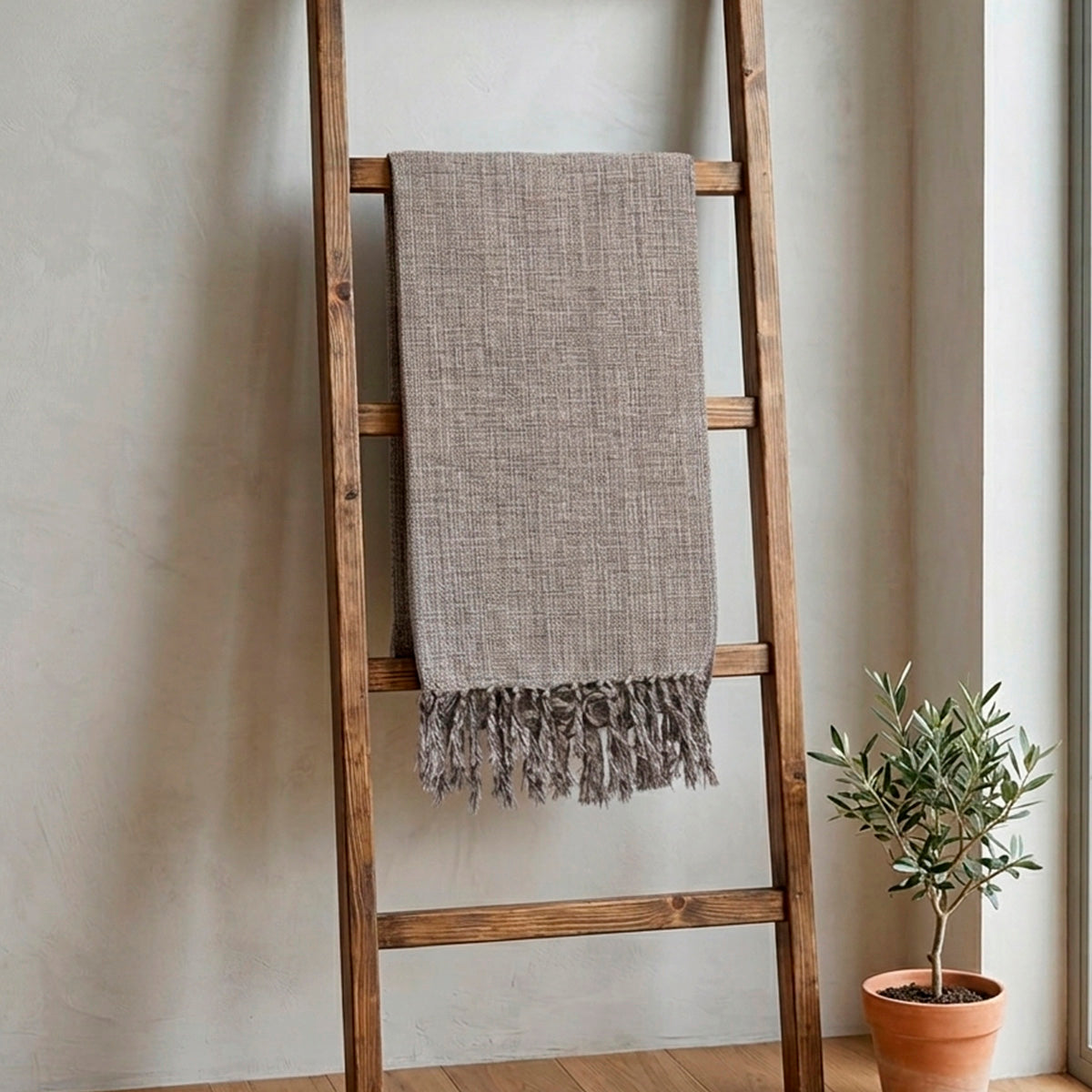 Manta para Sofá Artesanal Algodão com franjas Celine