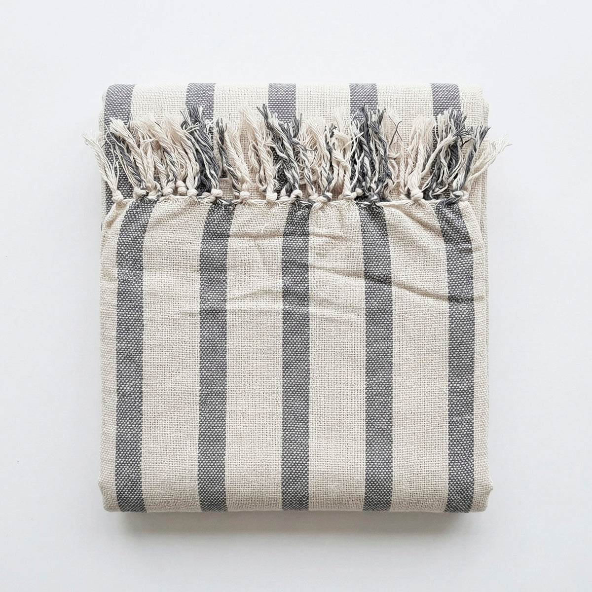 Manta para Sofá Artesanal Algodão com franjas Naturé