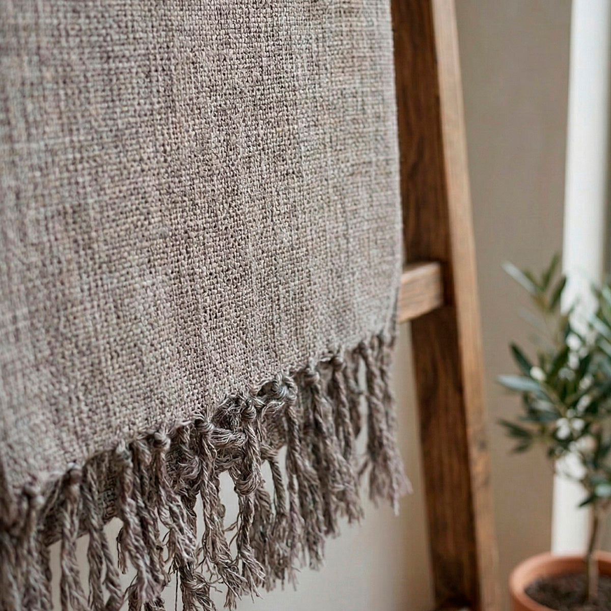 Manta para Sofá Artesanal Algodão com franjas Celine