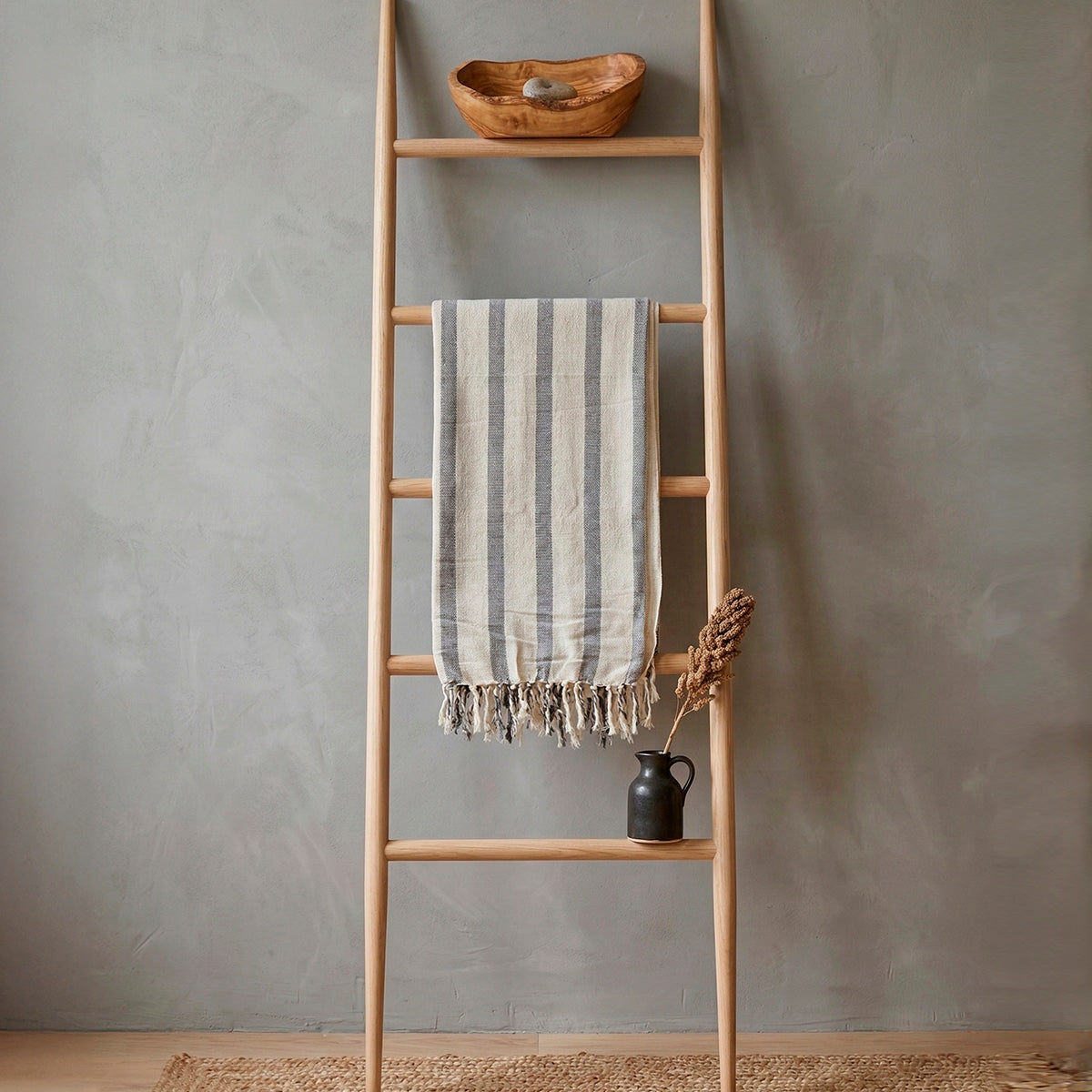 Manta para Sofá Artesanal Algodão com franjas Naturé