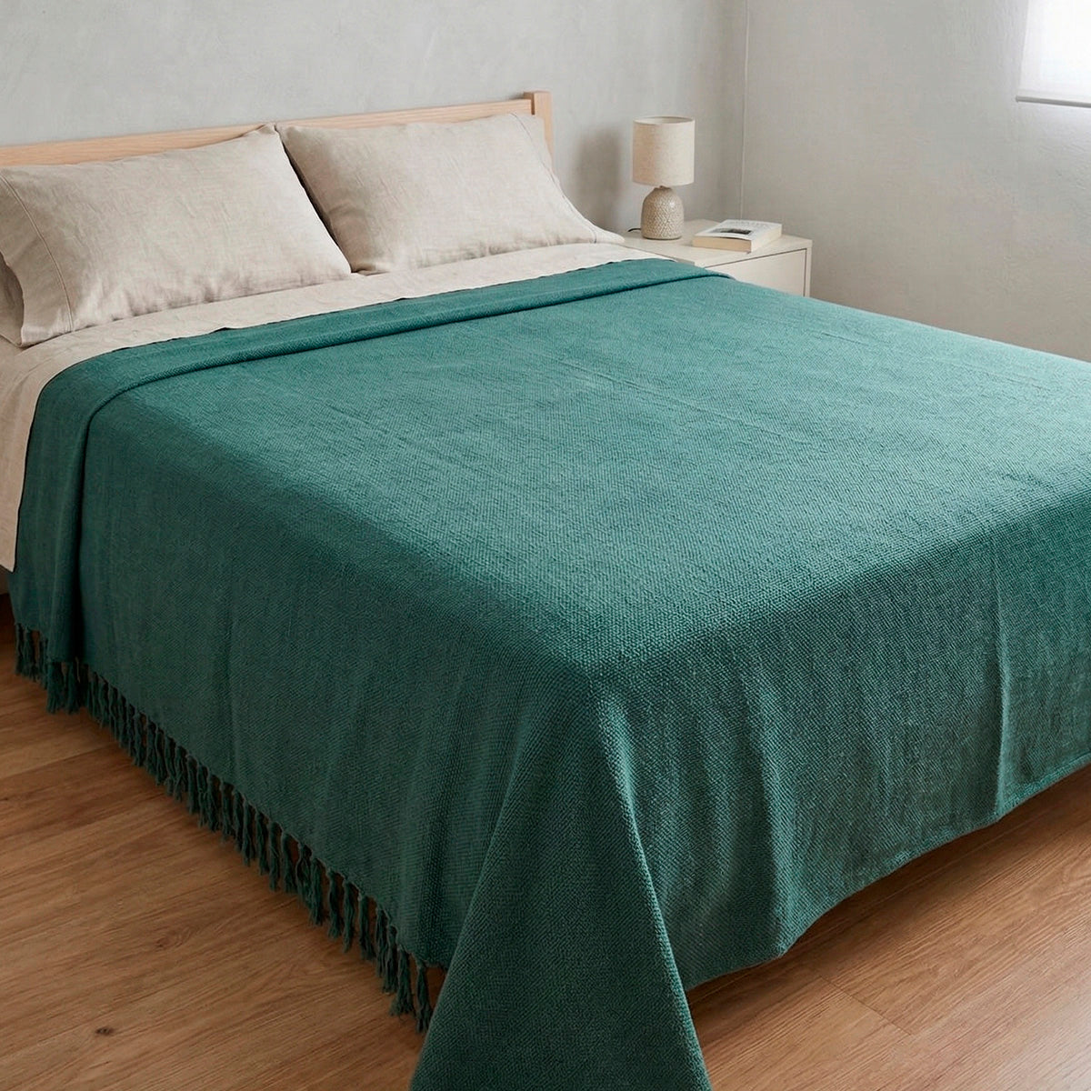 Manta para Sofá Artesanal Algodão com franjas Celine