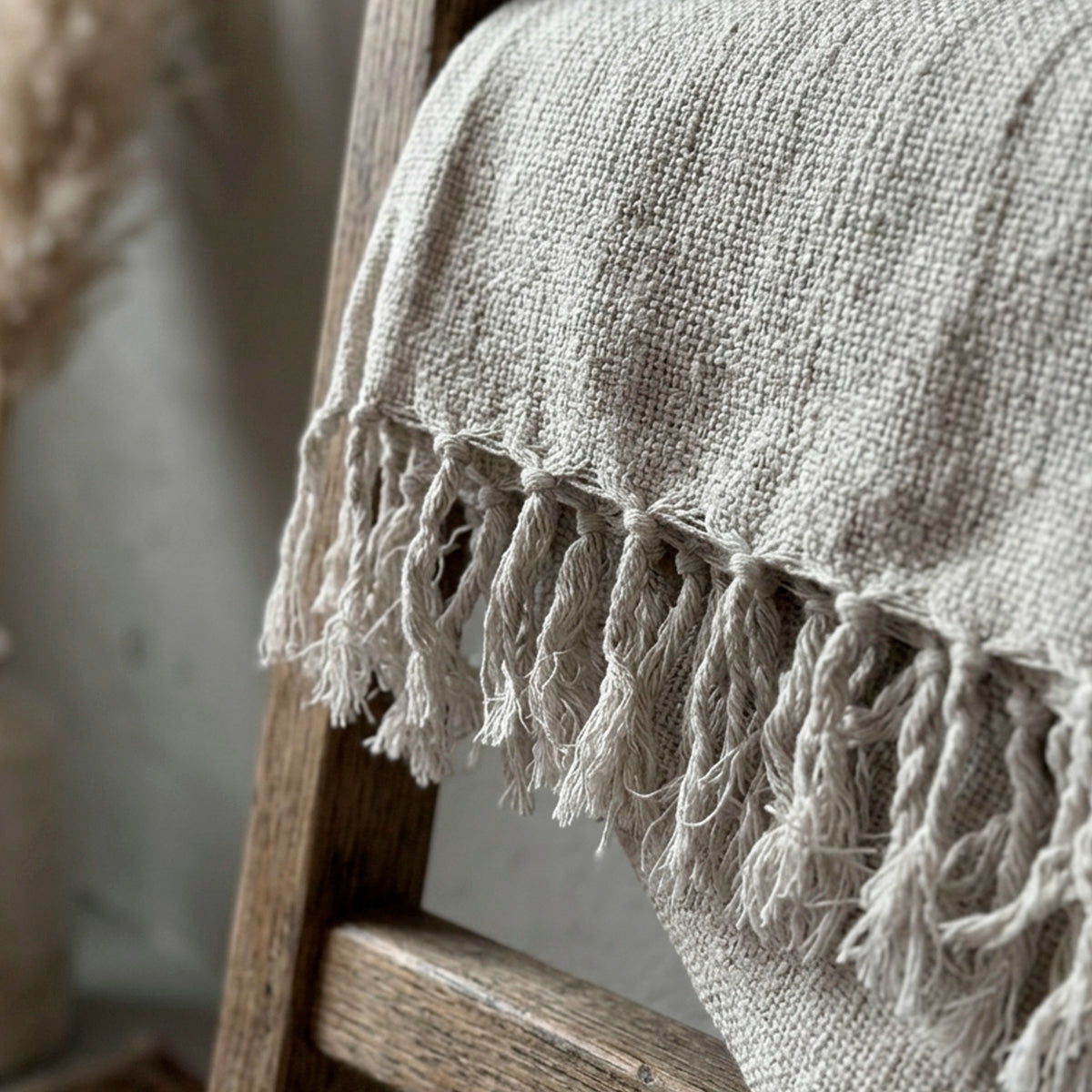 Manta para Sofá Artesanal Algodão com franjas Celine