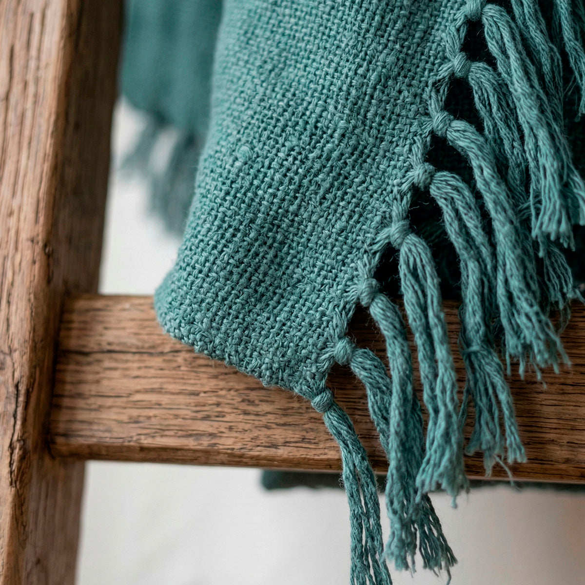 Manta para Sofá Artesanal Algodão com franjas Celine