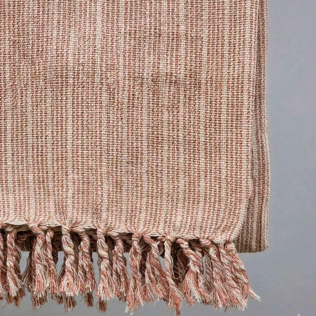 Manta para Sofá Artesanal Algodão com franjas Naturé