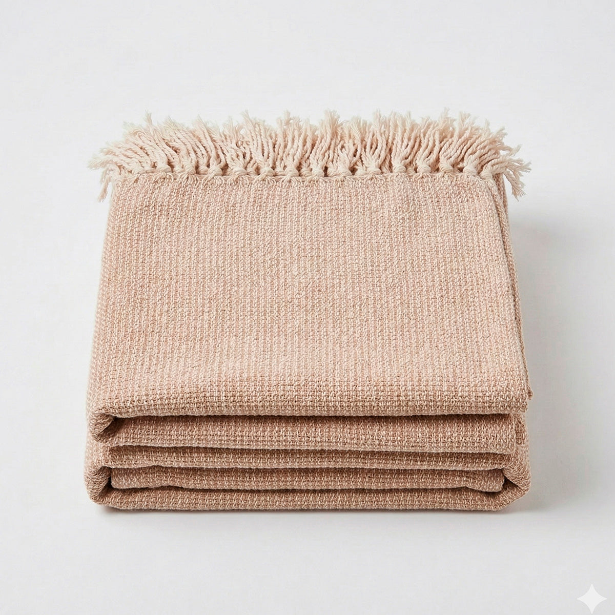 Manta para Sofá Artesanal Algodão com franjas Naturé