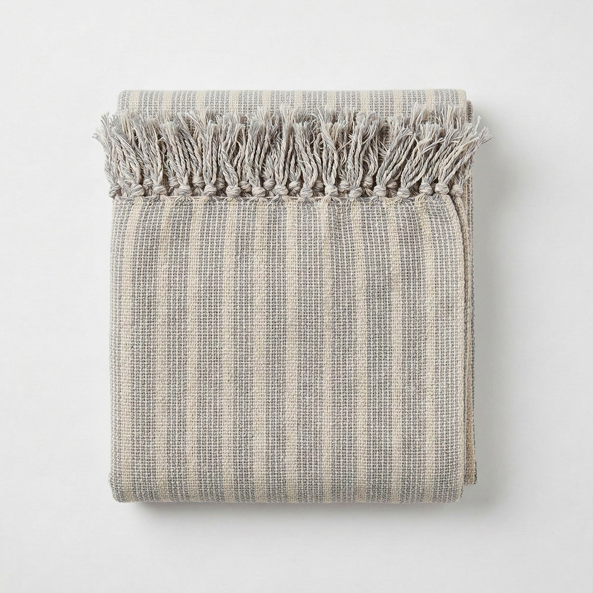 Manta para Sofá Artesanal Algodão com franjas Naturé