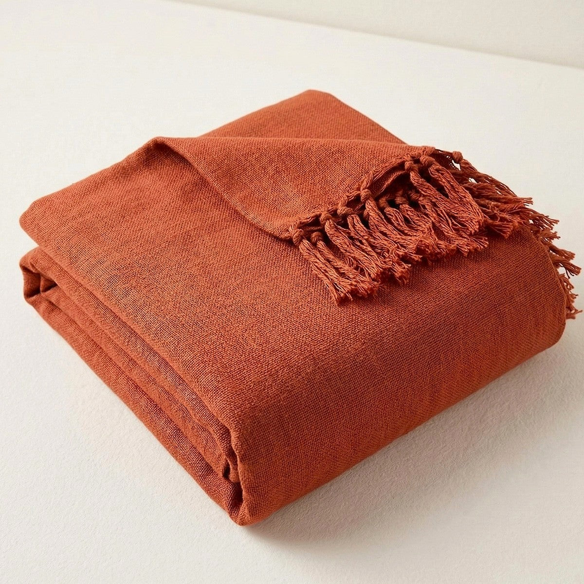 Manta para Sofá Artesanal Algodão com franjas Celine