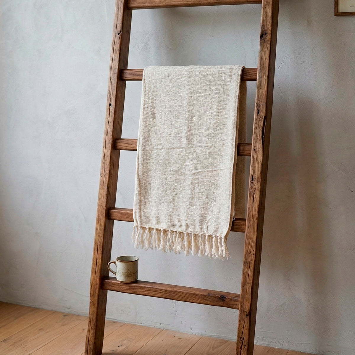 Manta para Sofá Artesanal Algodão com franjas Celine